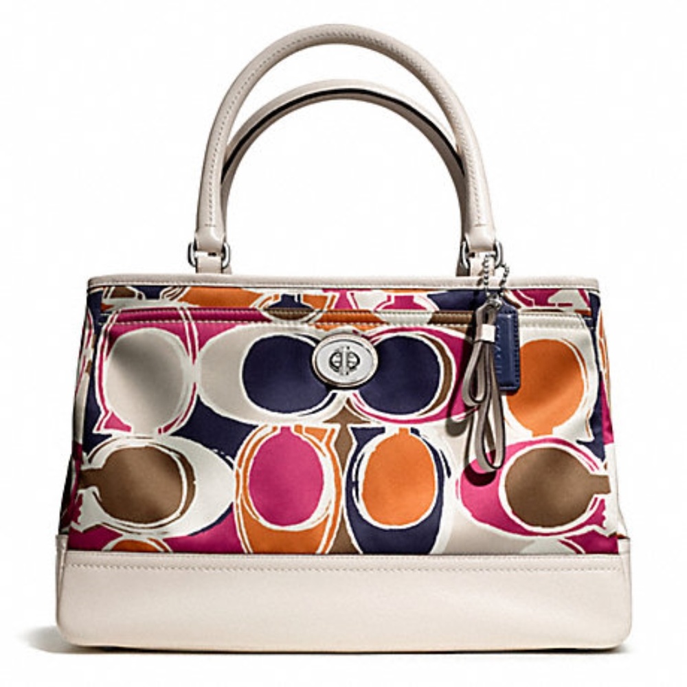 COACH PARK HAND DRAWN SCARF PRINT CARRYALL
